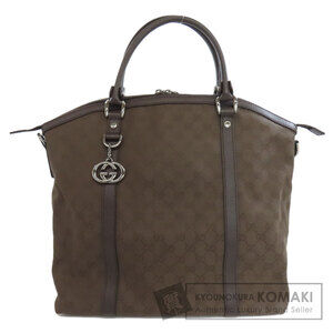 Gucci GG Outlet Tote Shoulder Bag brown canvas